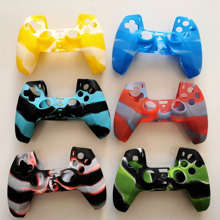 Funda de silicona para controlador de PS5, funda protectora de silicona para PS5, funda de goma suave para PS5, camuflaje para PS5, accesorios para consola de juegos