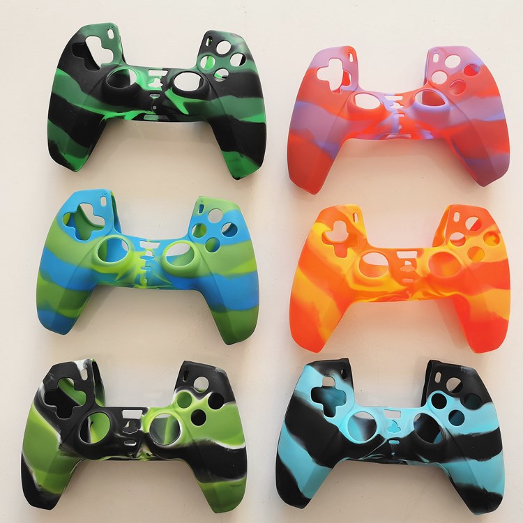 Funda de silicona para controlador de PS5, funda protectora de silicona para PS5, funda de goma suave para PS5, camuflaje para PS5, accesorios para consola de juegos