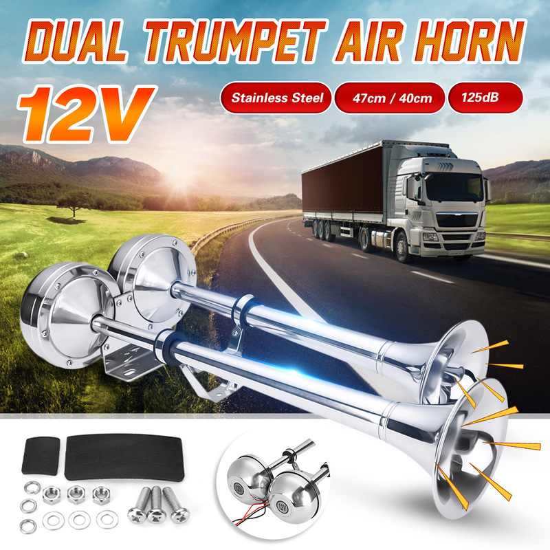 [Back of One Piece] High-Quality Double-Tube Car, Single-Tube Stainless Steel Horn, Electric Boat Horn That Will Not Rust