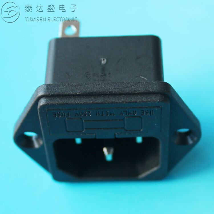 供应油炸炉专用二合一品字保险插座全铜耐高温AC品字插座DB-14-F1