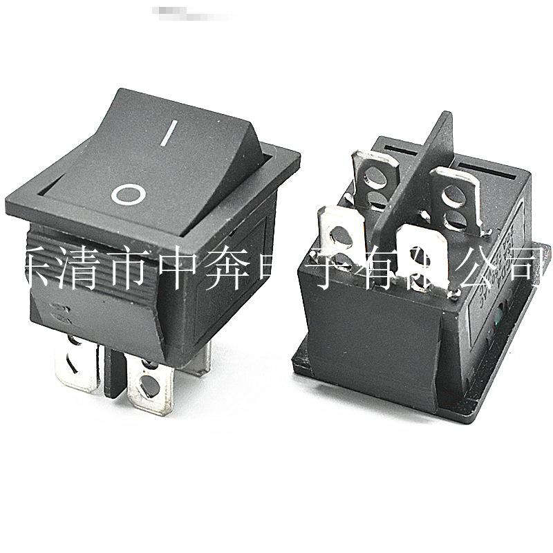 复位船型开关 单边复位开关KCD4 4脚2档翘板开关 16A电器电源开关