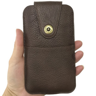 Site hanging waist bag is suitable for iphone12promax leather mobile phone bag magnetic buckle leather case card 6.5-7 inch