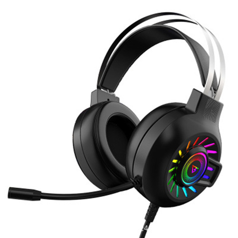  Auriculares gaming H500 con iluminación RGB 7.1, USB con micrófono, diadema para PC