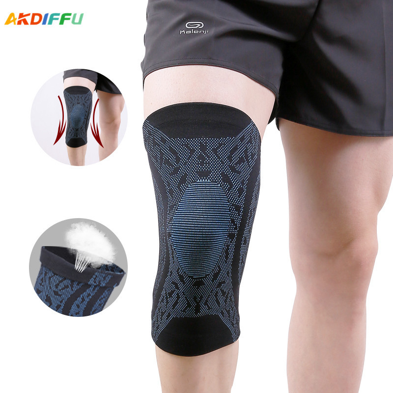 La rótula de punto elástica de cuatro lados transfronteriza suave de cuatro lados elástico transpirable sudor-absorbente no es fácil de deslizar la rótula deportiva al por mayor