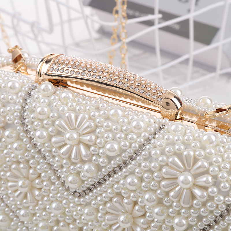 Borsa a mano elegante con perle tracolla quadrata donna_voghion.com