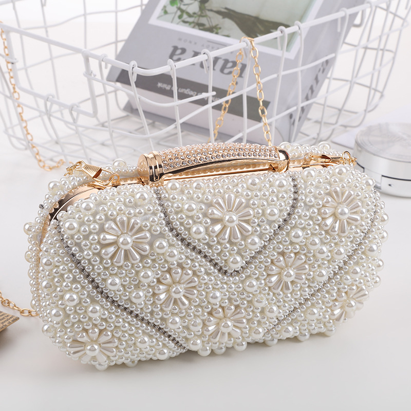Borsa a mano elegante con perle tracolla quadrata donna_voghion.com