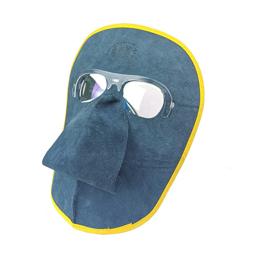 Factory direct sales cowhide mask for face, sub-arc welding welder glasses, welding equipment, head-mounted, lightweight and simple