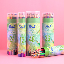 油性彩色铅笔套装12色学生绘画18色24色36色铅笔涂色桶装彩铅批发