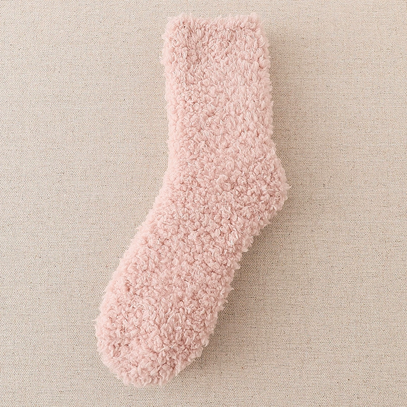 dtmuu/ Velvet Knee Socks – тёплые зимние флисовые носки, One Size 35-39, Розовый, Белый, Синий, Хаки, Светло-серый