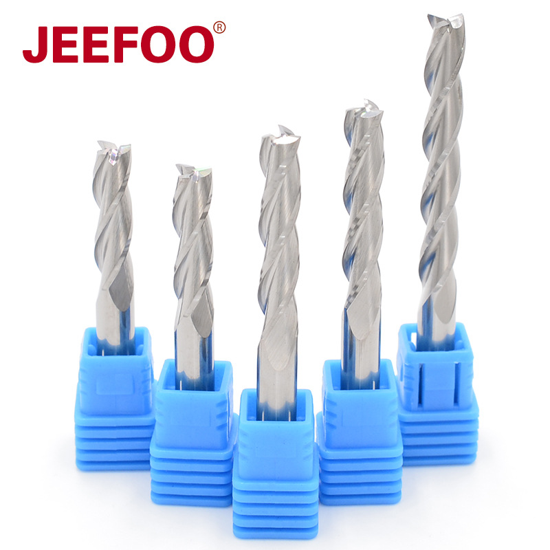 杰峰6,8,12毫米三刃螺旋铣刀电脑数控雕刻刀具密度板切割螺旋刀GK