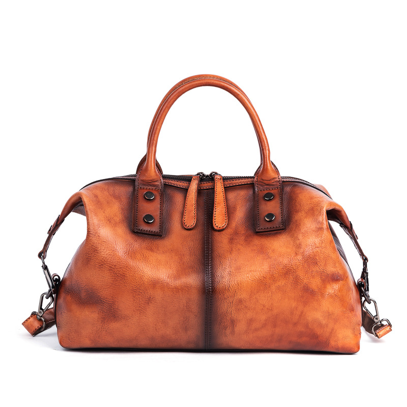 2025 New European And American Retro Women's Handbag Top Grain Cowhide Leather Shoulder Bag Crossbody Bag Large Capacity - Thumbnail 7