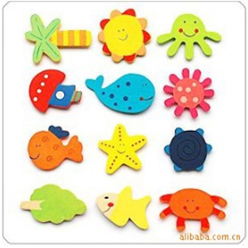 Manufacturer ins creative decoration cartoon wooden cute refrigerator magnet wholesale cartoon refrigerator magnet wooden