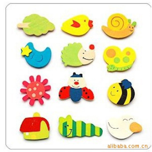 Manufacturer ins creative decoration cartoon wooden cute refrigerator magnet wholesale cartoon refrigerator magnet wooden
