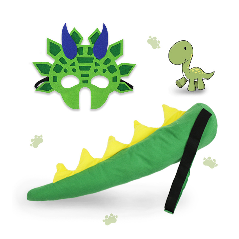 Fábrica al por mayor Amazon nuevos niños dinosaurio máscara de cola traje Tyrannosaurus apoyos del funcionamiento Cosplay