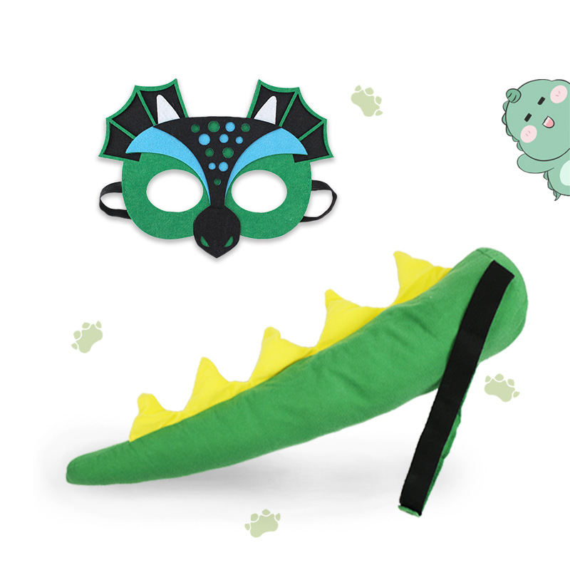 Fábrica al por mayor Amazon nuevos niños dinosaurio máscara de cola traje Tyrannosaurus apoyos del funcionamiento Cosplay