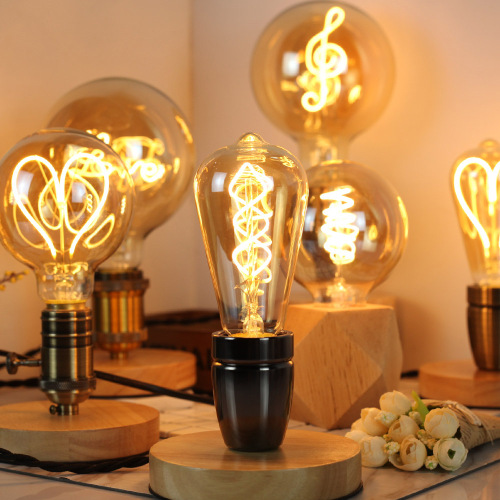 Cross-border Edison light bulb antique light dimmable LED light bulb flexible filament light decorative lighting retro light bulb