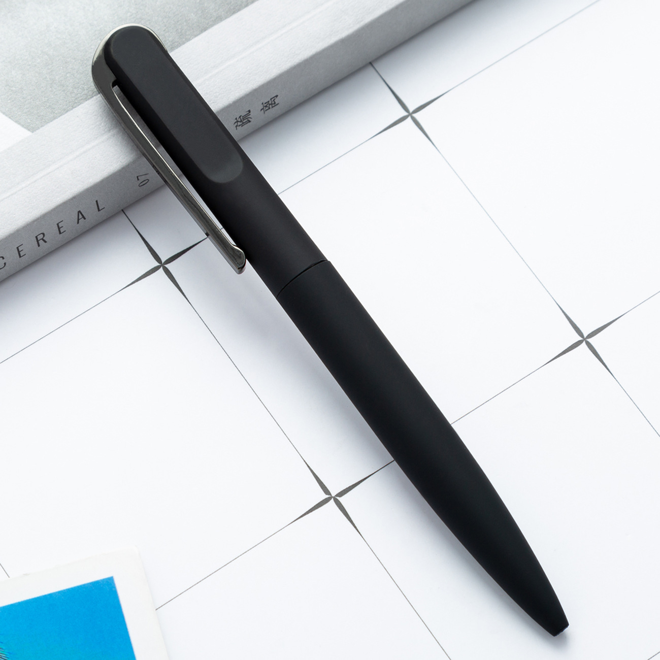 Adhesivo spray de metal negro firma pluma Oficina firma regalo pluma imprimible LOGO publicidad pluma de metal Fuente de la fábrica