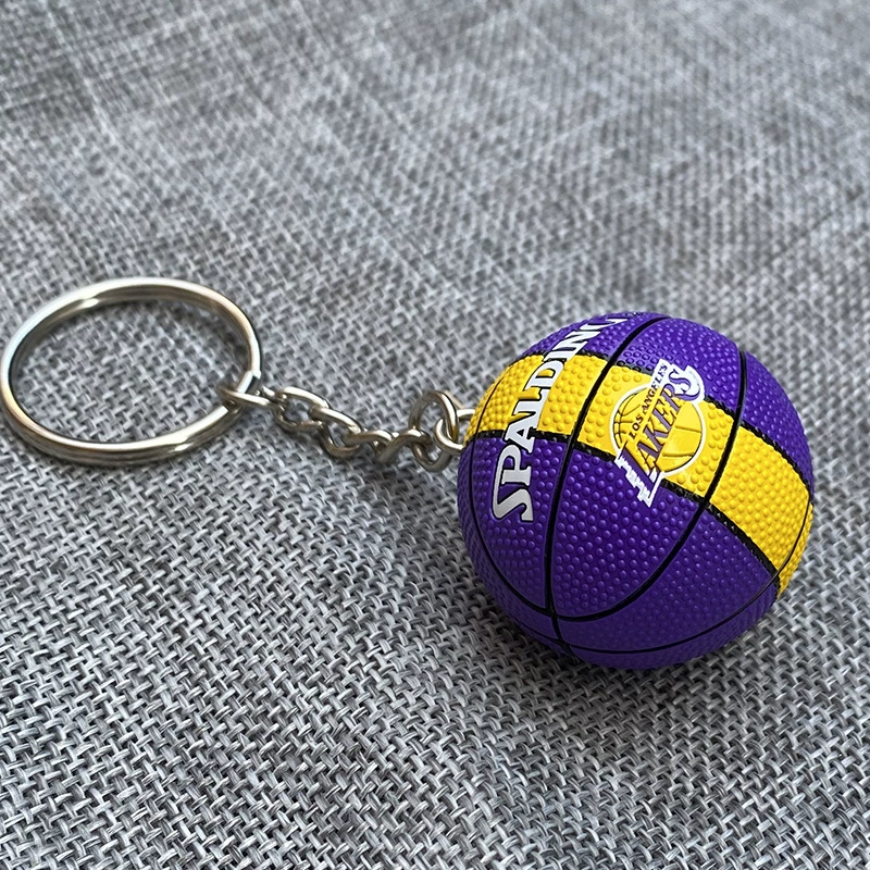 Ключница-баскетбол, мини-подвеска PVC 3,5 см, дизайны команды и игрока