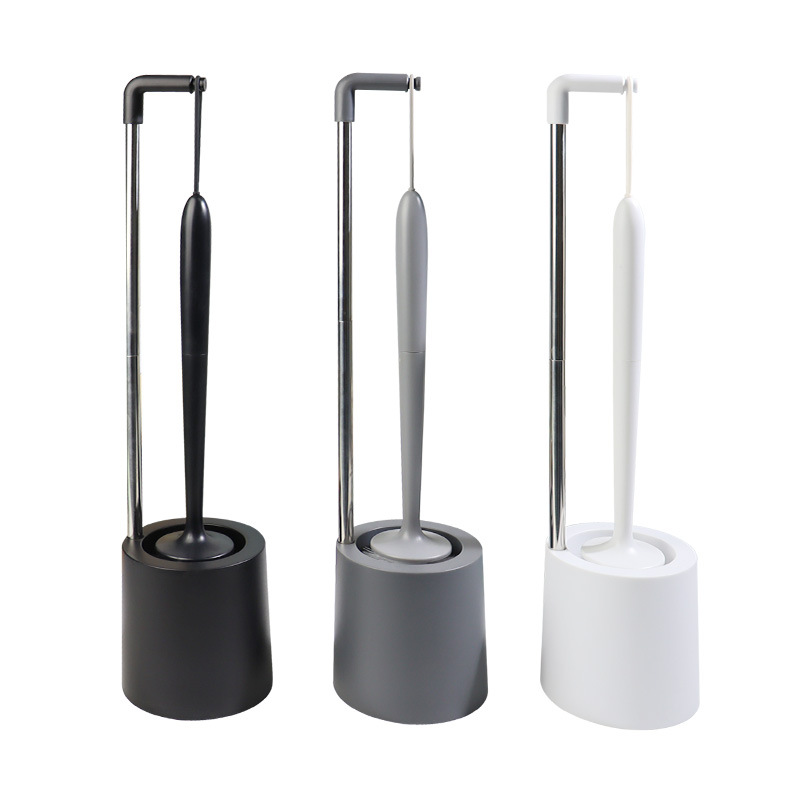 Nuevo Rotary colgando traje de cepillo de inodoro sin ángulo muerto cepillo de plástico de silicona mango largo cepillo de limpieza