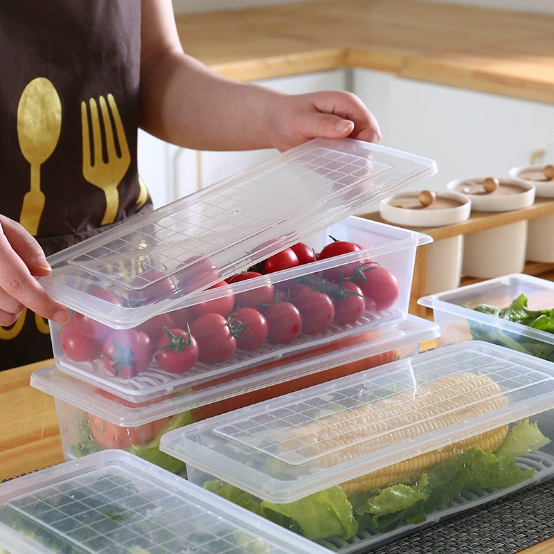 Refrigerator Sealed Drain Storage Box, Moisture-Proof Food Container, Multi-Size (Various Specs)