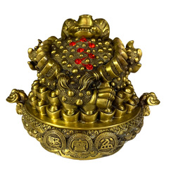 Wholesale copper gold toad figurine, wealth pot gold toad, home decorative crafts figurine