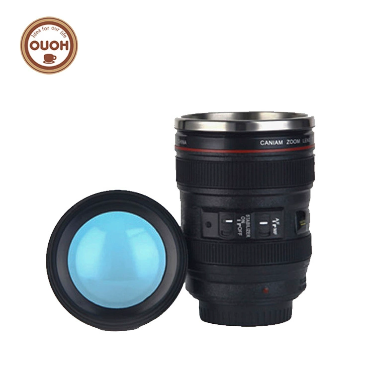 Творческий крышка-линза чашка для воды чашка для Camera Lens шестое поколение черная и белая нержавеющая чашка кофе