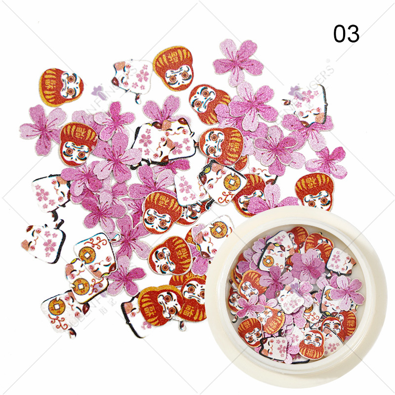 Princesa accesorios de uñas ins estilo color mezclado Año Nuevo Día de San Valentín flor Rosa parche de uñas pieza de pulpa de madera