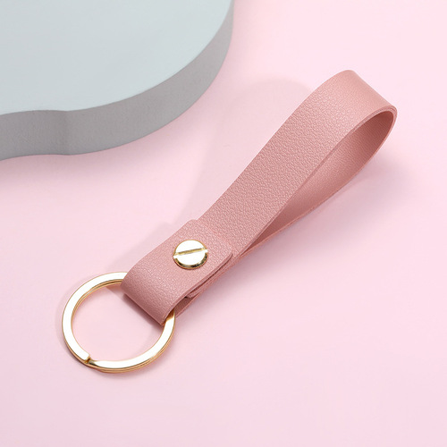 Factory direct supply PU leather keychain creative small fresh unisex diy pendant small gift keychain