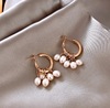 Fashionable universal earrings with tassels from pearl, Japanese and Korean, wholesale