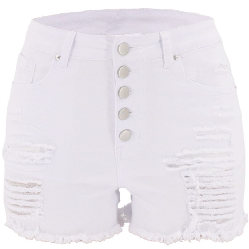 Jeans de mujer de algodón en blanco y negro, estilo europeo y americano, elegantes, de corte recto, rasgados, de talle alto, lavado regular, novedad 2026, en stock.