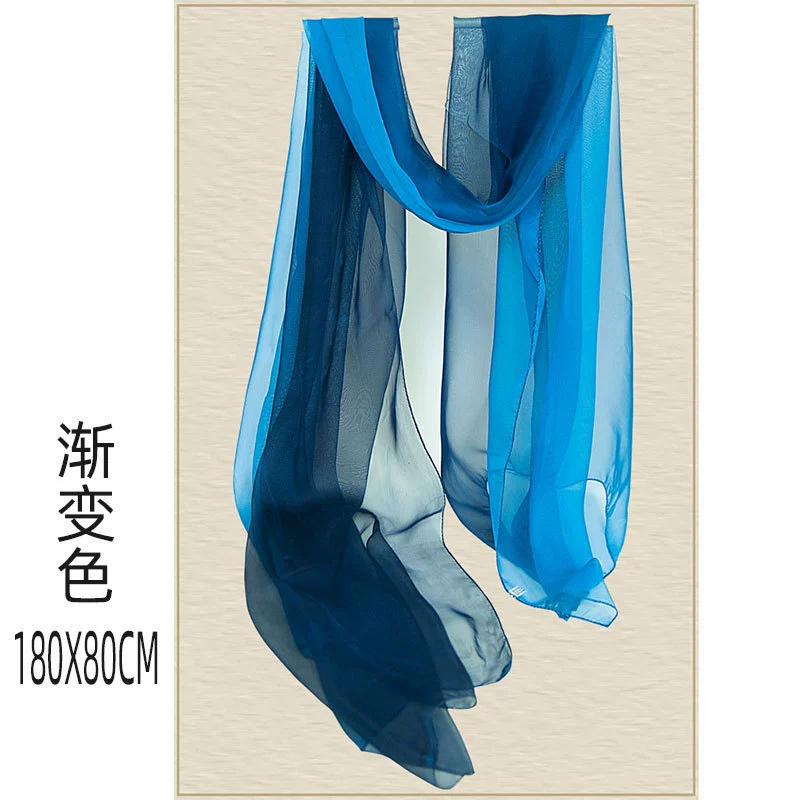 Танец Градиент Длинный Шарф Мягкий Элегантный Шарф Тела Подиум Шарф Шаль Защита От Солнца