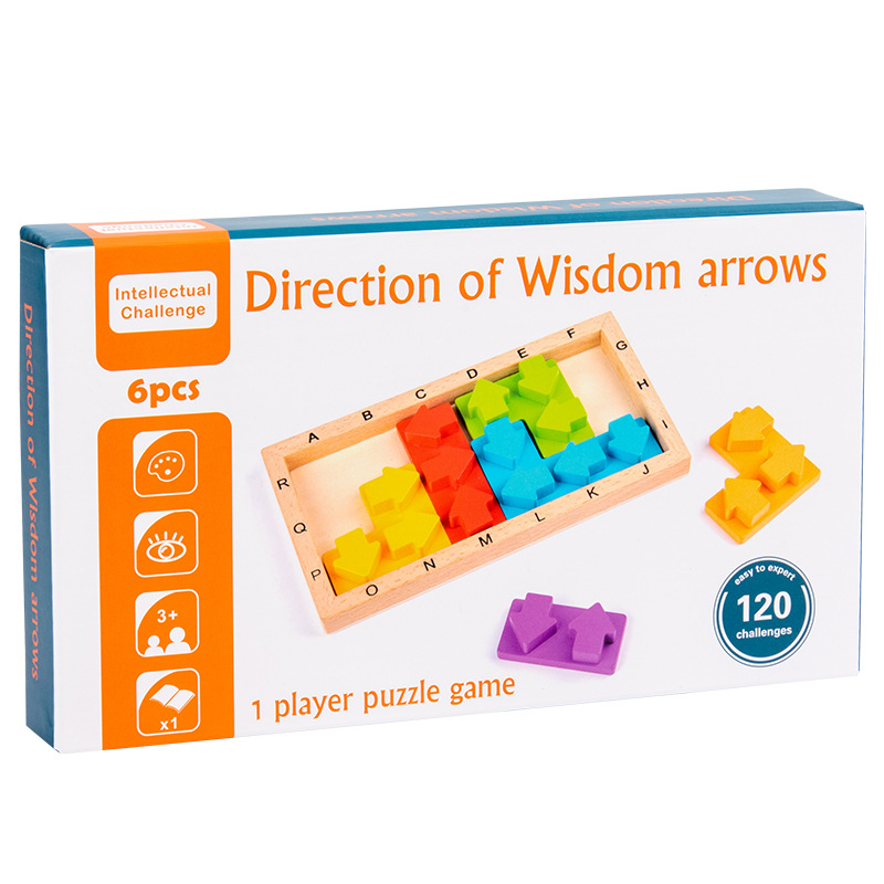 Juguetes educativos de educación temprana de madera para niños, direcciones inteligentes, cubos de flecha, juguetes para padres e hijos, ayudas didácticas Montessori