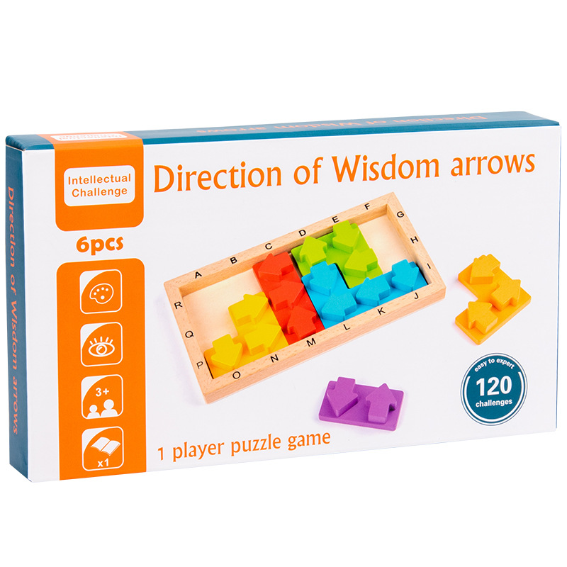 Juguetes educativos de educación temprana de madera para niños, direcciones inteligentes, cubos de flecha, juguetes para padres e hijos, ayudas didácticas Montessori