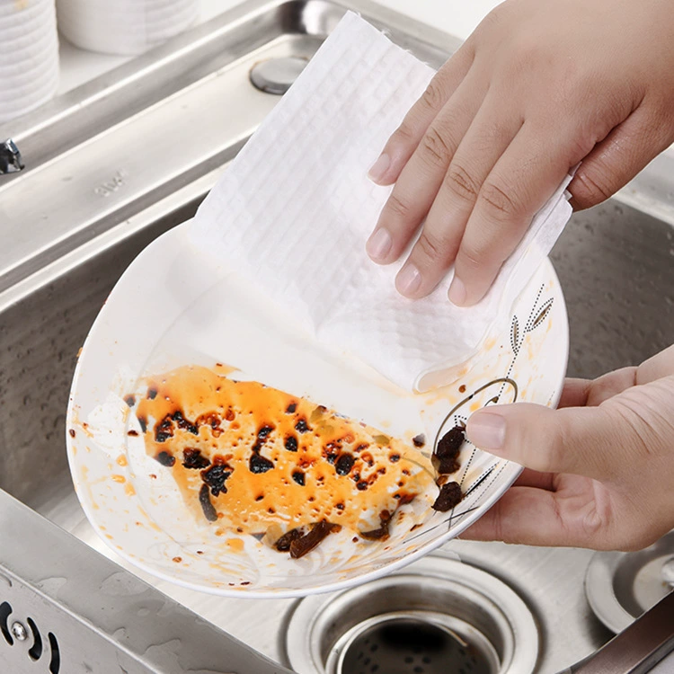 [Одноразовая салфетка с утолщением для кухни, водоabsorбирующая двухсторонняя чистящая салфетка, хлопья, для стирки]