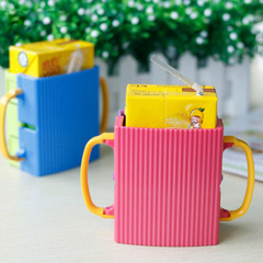 Japan imported inomata children's retractable cup holder boxed drink cup milk anti-spill cup with handle leak-proof cup