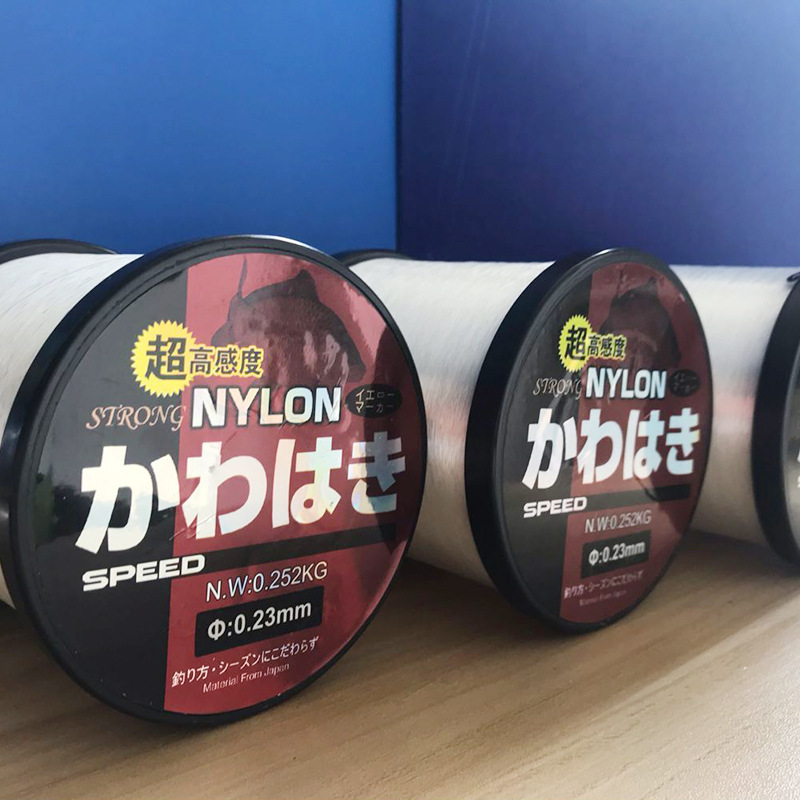 Seda cruda japonesa fuerte pegamento de tracción seda tejida red línea de pesca eje grande línea de nylon económico transparente medio Jin línea de pesca