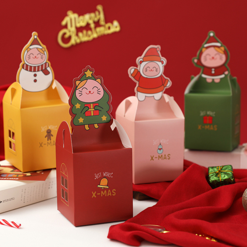圣诞节苹果盒平安果包装礼品盒空纸盒手提小礼物盒手提圣诞礼盒