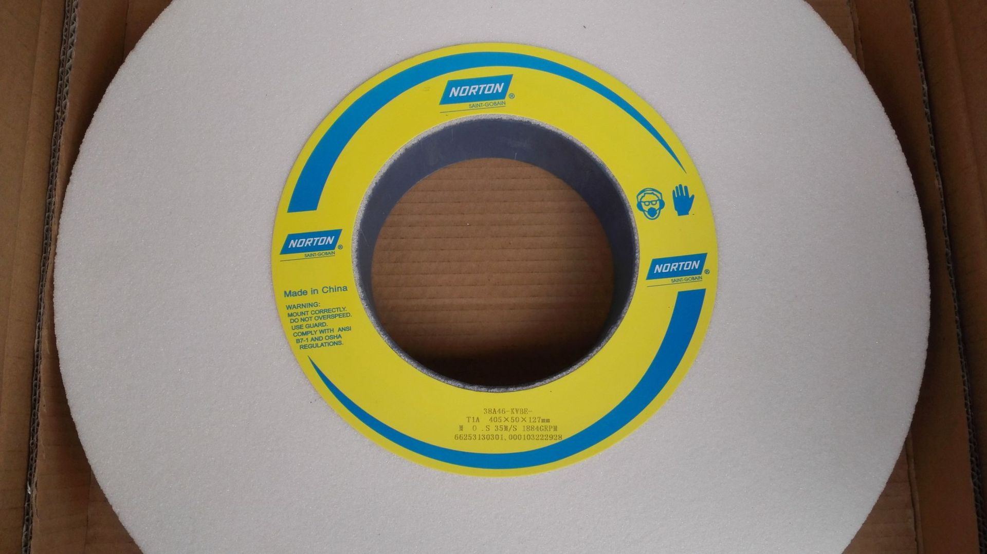 批发诺顿砂轮白刚玉白色大水磨砂轮38A46K 400*50*127,405*50*127