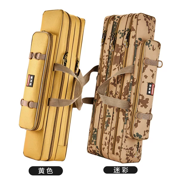Wholesale large capacity fishing rod bag multi-functional waterproof Oxford cloth fishing tackle bag double layer three layer fishing bag