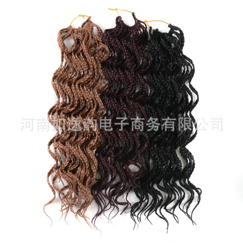 Wig European and American Box Braids cross-border chemical fiber wig with non-loose tail three-strand Braids African dirty Braids