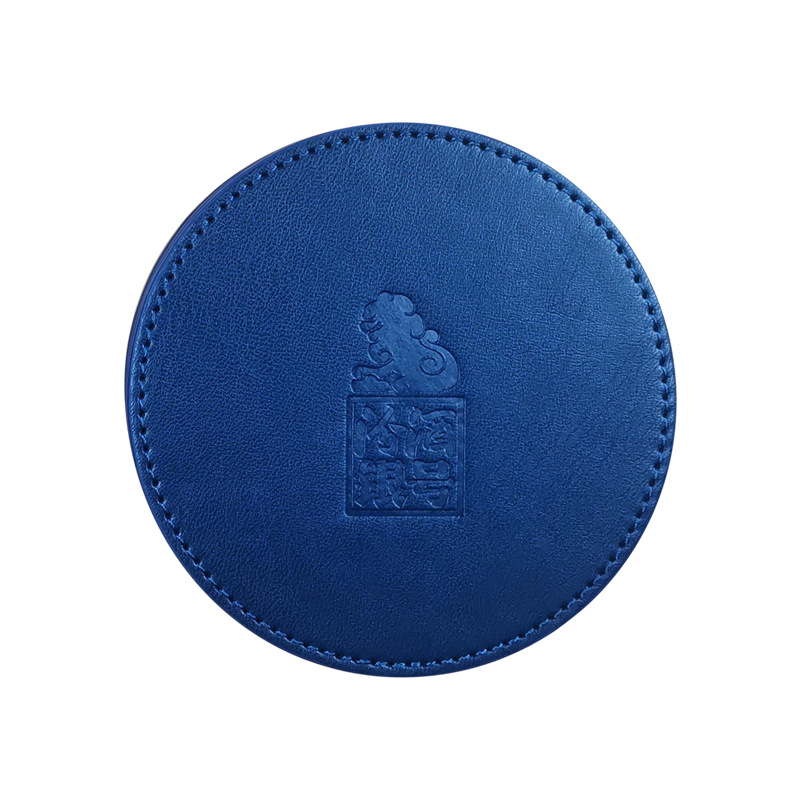 Fábrica de fuerza de la planta de té se puede personalizar con la empresa LOGO coser a mano cinturón de aceite de cuero taza almohadilla OEM personalizada