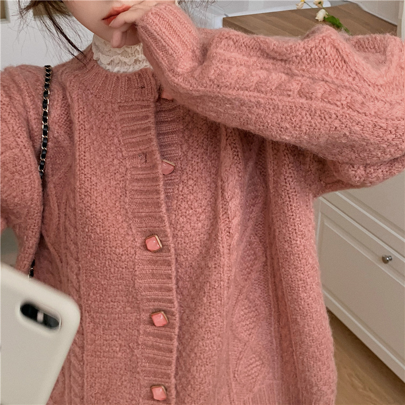 Thickened Loose Knit Cardigan for Women, Plus Size, 2024 Autumn and Winter New Popular Style, Fashionable, Stylish, Sweet Sweater Jacket Thickened Loose Knit Cardigan for Women, Plus Size, 2024 Autumn and Winter New Popular Style, Fashionable, Stylish, Sweet Sweater Jacket