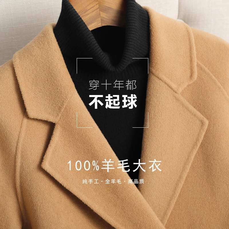 Double-sided short cashmere, woolen woolen coat, jacket, Korean style, for teenagers, direct factory sales
