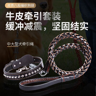 狗绳狗链牵引绳狗链子大型犬中型犬遛狗绳拴狗绳子带项圈宠物用品