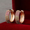 Cross -border hot -selling new gold -plated color -plated color micro -inlaid vermiculite fashion exquisite women earrings