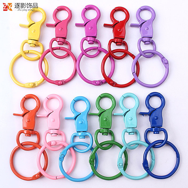 Color paint keychain DIY jewelry accessories lobster buckle dog key chain keychain accessories factory direct sales