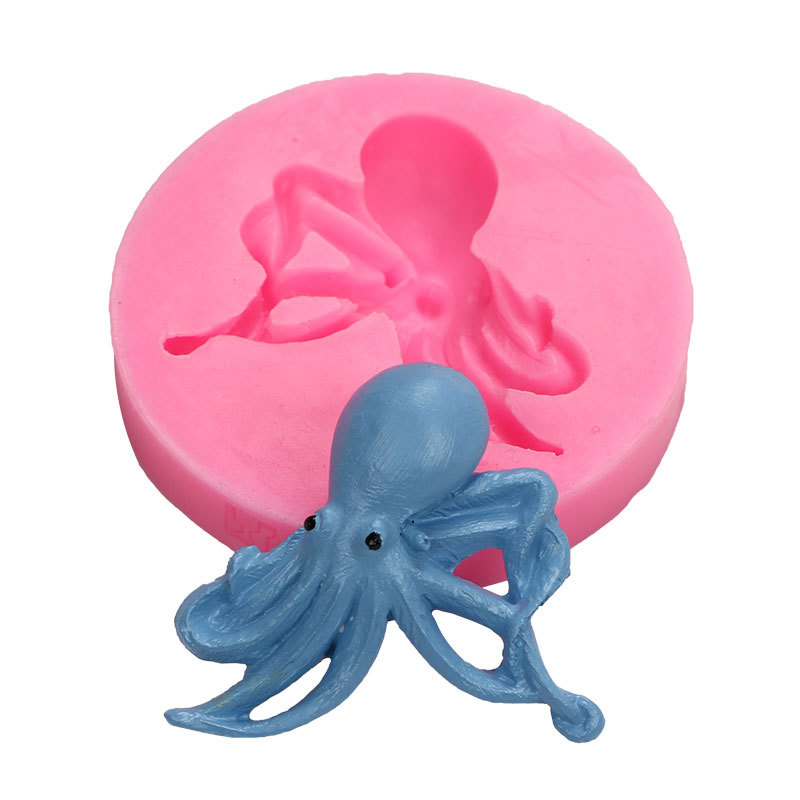Marina pulpo Shell ritmo seco molde de silicona fondant DIY herramienta para hornear chocolate decoración la torta