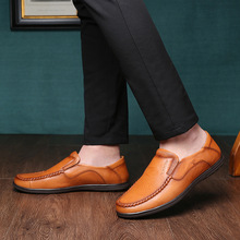 老人头豆豆鞋男新款韩版百搭一脚蹬懒人英伦休闲皮鞋透气潮鞋驾车