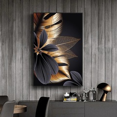 Gold Leaf Plant Decorative Painting Home Entrance Living Room Framed Print Direct Manufacturer Supply
