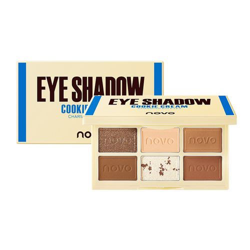 NOVO Chocolate Silky Eyeshadow Palette Beginners easy to apply color without flying pink Internet celebrity taro milk six-color eyeshadow